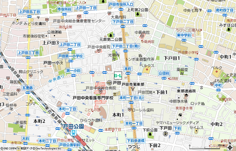 太宝堂戸田本店付近の地図